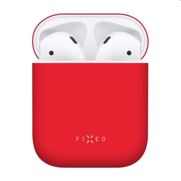 FIXED Silky Silikonové pouzdro pro Apple AirPods 1/2, červené