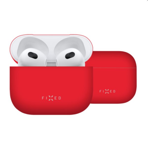 FIXED Silky Silikonové pouzdro pro Apple AirPods 3, červené