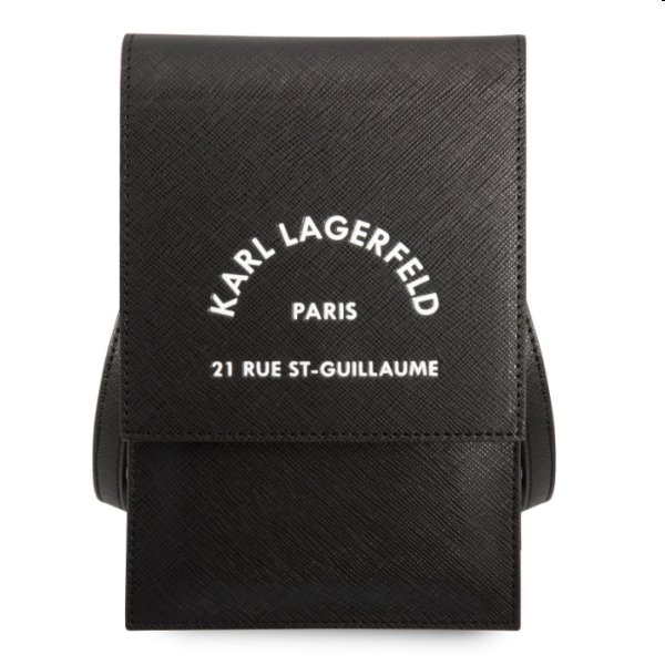 Karl Lagerfeld Saffiano Rue Saint Guillaume Wallet Phone Bag, black