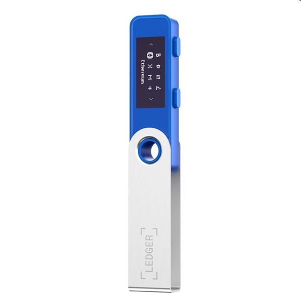 Ledger Nano S Plus hardverová peněženka na kryptomeny, modrá