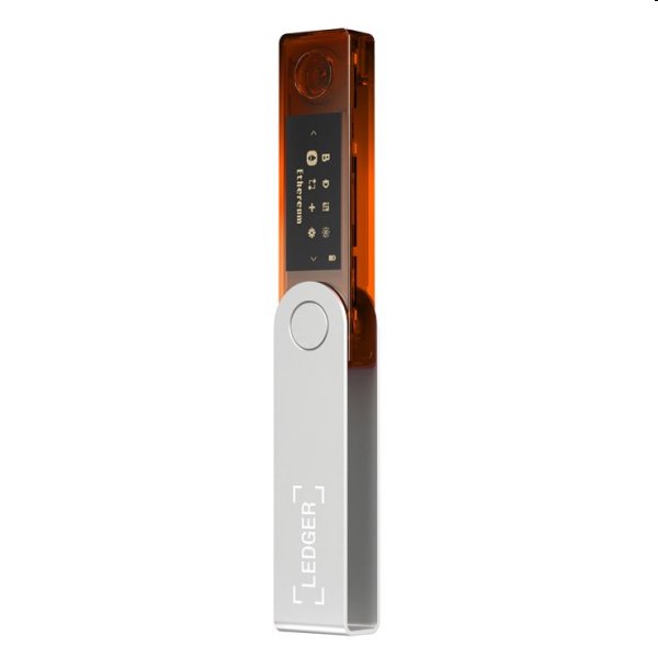 Ledger Nano X hardverová peněženka na kryptoměny, oranžová