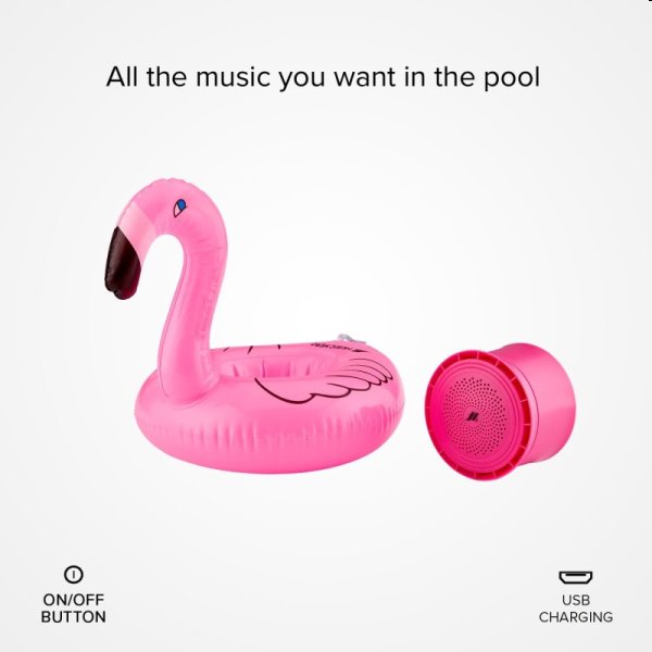 Music Hero Plovoucí bezdrátový reproduktor, flamingo