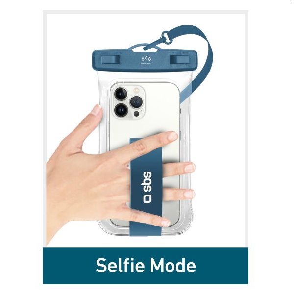 SBS Univerzální vodotěstné pouzdro Selfie pro smartfóny do 6,8'', modré SBS Univerzální vodotěstné pouzdro Selfie pro smartfóny do 6,8'', modré