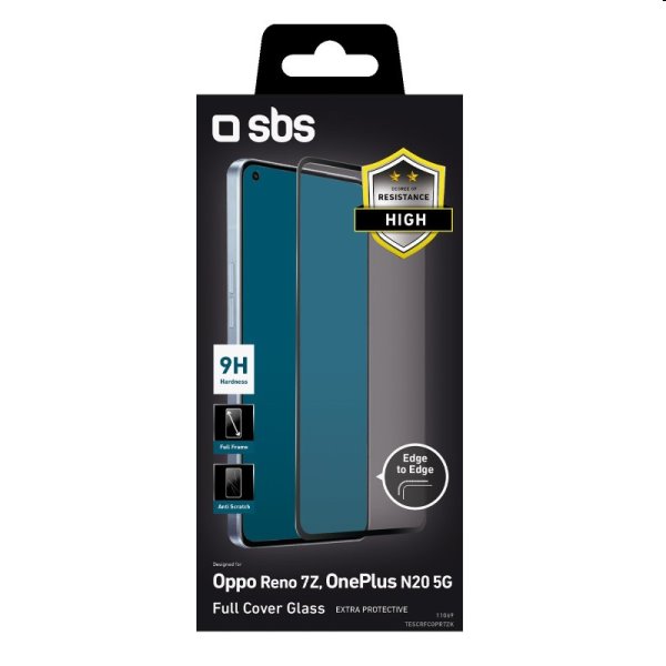 Tvrzené sklo SBS Full Cover pro Oppo Reno7 Z 5G, černé Tvrzené sklo SBS Full Cover pro Oppo Reno7 Z 5G, černé