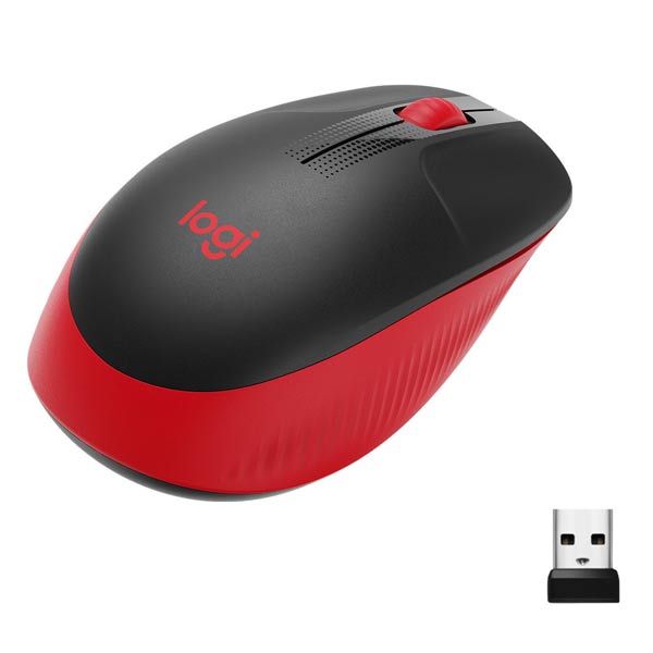 Bezdrátová myš Logitech M190 Full-size Wireless Mouse, červená Bezdrátová myš Logitech M190 Full-size Wireless Mouse, červená