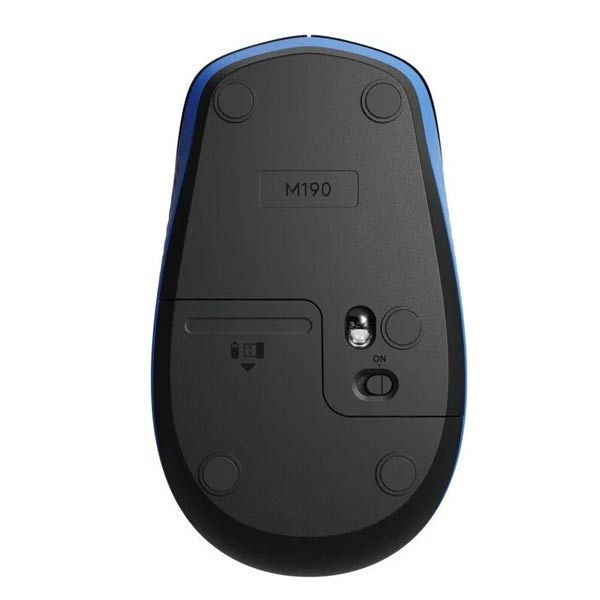 Bezdrátová myš Logitech M190 Full-size Wireless Mouse, modrá Bezdrátová myš Logitech M190 Full-size Wireless Mouse, modrá