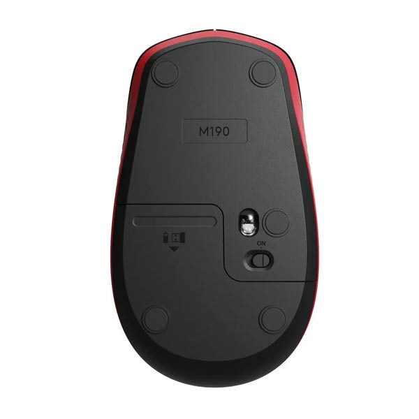 Bezdrátová myš Logitech M190 Full-size Wireless Mouse, červená