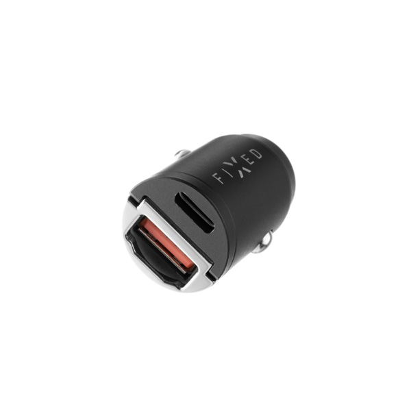 FIXED Autonabíječka s USB-C a USB-A, PD, QC 3.0, 30 W, černá FIXED Autonabíječka s USB-C a USB-A, PD, QC 3.0, 30 W, černá