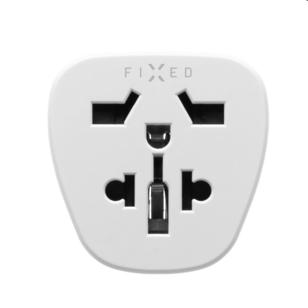 FIXED EU Adapter pro zapojení UK, US, AUS nabíječka do EU zásuvek, bílá