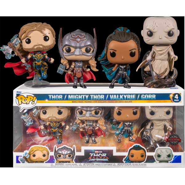 POP! 4 Pack Thor, Mighty Thor, Valkyrie, Gorr (Thor: Love and Thunder) Special Edition POP! 4 Pack Thor, Mighty Thor, Valkyrie, Gorr (Thor: Love and Thunder) Special Edition