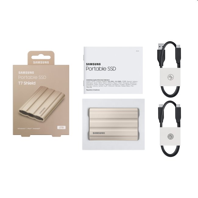 Samsung SSD T7 Shield, 2TB, USB 3.2, beige Samsung SSD T7 Shield, 2TB, USB 3.2, beige