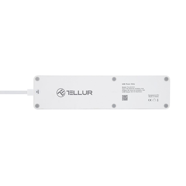 Tellur WiFi Smart Power Strip, 3x zásuvka, 4x USB 4A, bílá