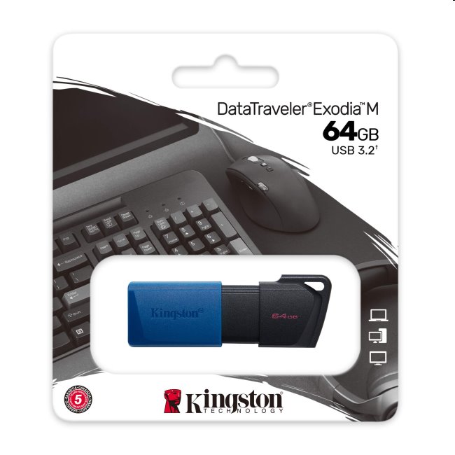 USB klíč Kingston DataTraveler Exodia M, 64GB, USB 3.2 (gen 1)