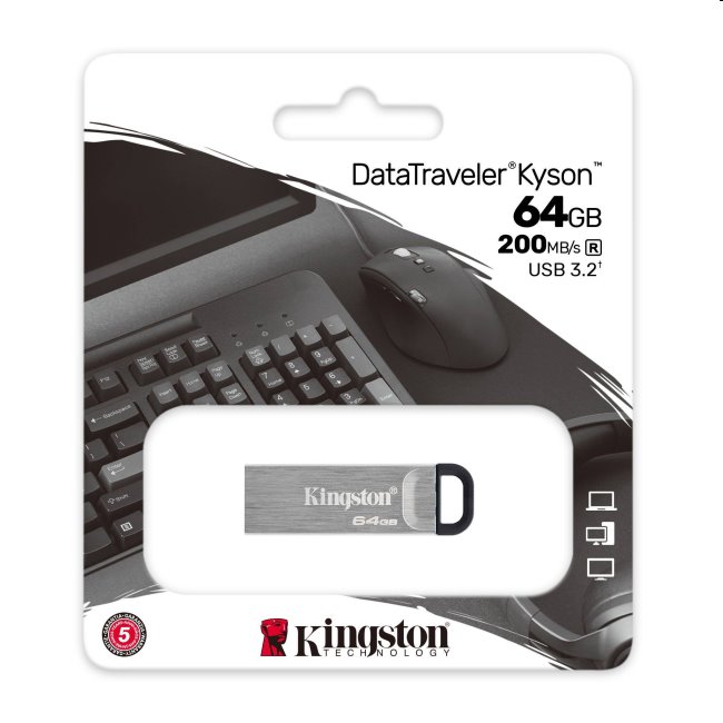 USB klíč Kingston DataTraveler Kyson, 64GB, USB 3.2 (gen 1)