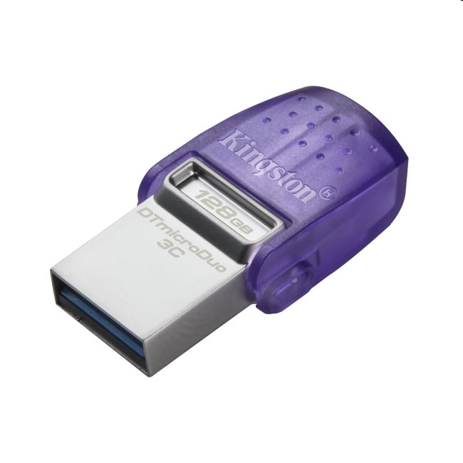 USB klíč Kingston DataTraveler MicroDuo 3C, 128GB, USB 3.2 (gen 1) s USB-C konektorem