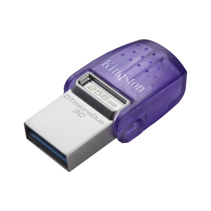 USB klíč Kingston DataTraveler MicroDuo 3C, 256GB, USB 3.2 (gen 1) s USB-C konektorom
