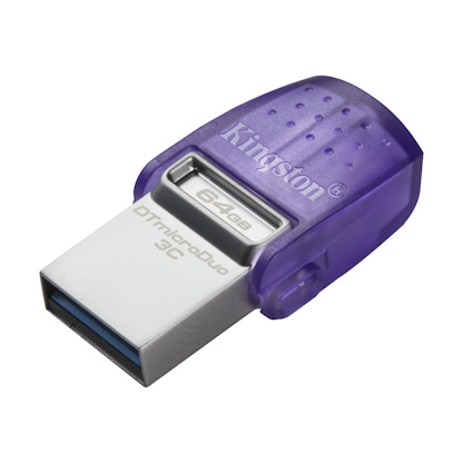 USB klíč Kingston DataTraveler MicroDuo 3C, 64GB, USB 3.2 (gen 1) s USB-C konektorem