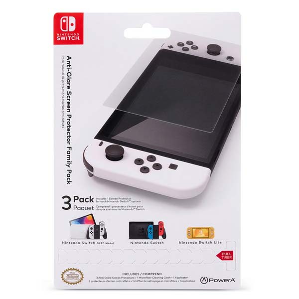 Antireflexné ochranné sklo PowerA Anti-Glare Screen Protector pro Nintendo Switch (Family Pack)