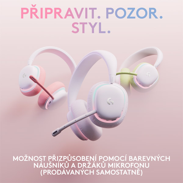 Bezdrátová herní sluchátka Logitech Aurora G735 (Aurora Collection), bílé Bezdrátová herní sluchátka Logitech Aurora G735 (Aurora Collection), bílé