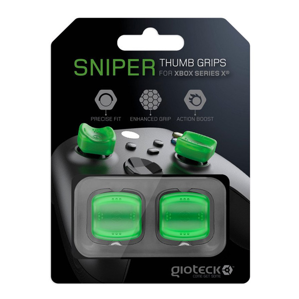 Gioteck Sniper Thumb Grips Translucent Green pro Xbox Series