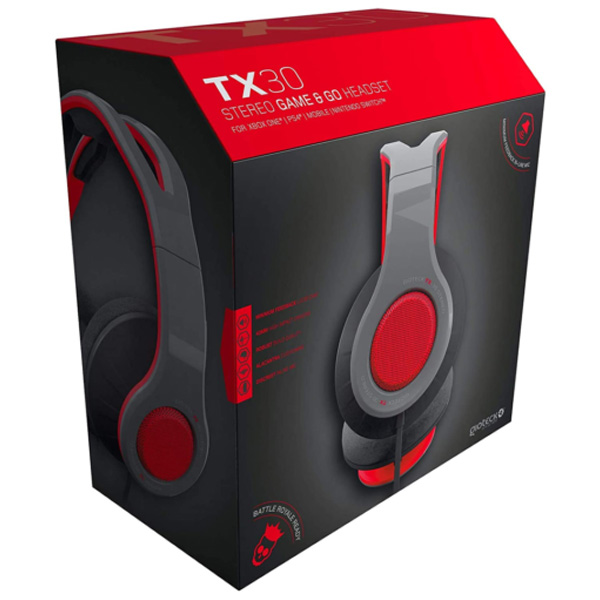 Gioteck - TX30 Stereo Game & Go Headset Red Grill for PS5, PS4, Xbox Series, Xbox One, Switch & Mobile