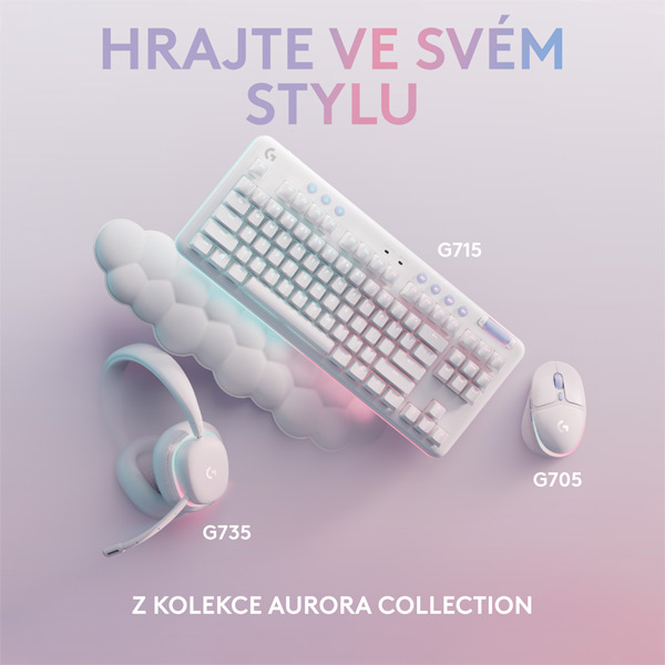 Herní klávesnice Logitech G713 TKL Tactile (Aurora Collection), bílá