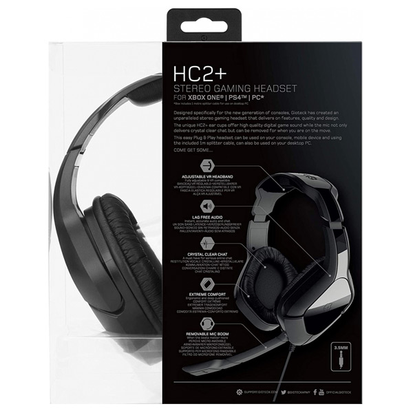 Herní sluchátka Gioteck HC2+ Stereo Gaming Headset Black