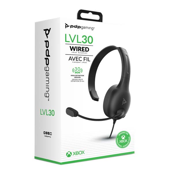 Kabelový headset PDP LVL30 Chat pro Xbox One, Black