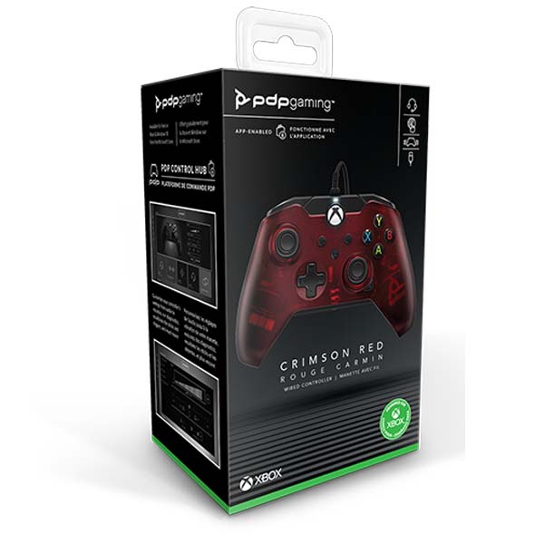 Kabelový ovladač PDP pro Xbox Series, Crimson Red