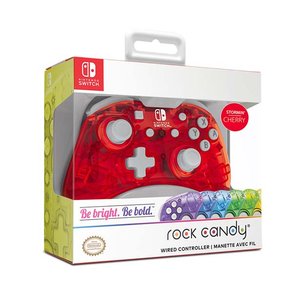 Kabelový ovladač PDP Rock Candy Mini pro Nintendo Switch, Stormin Cherry