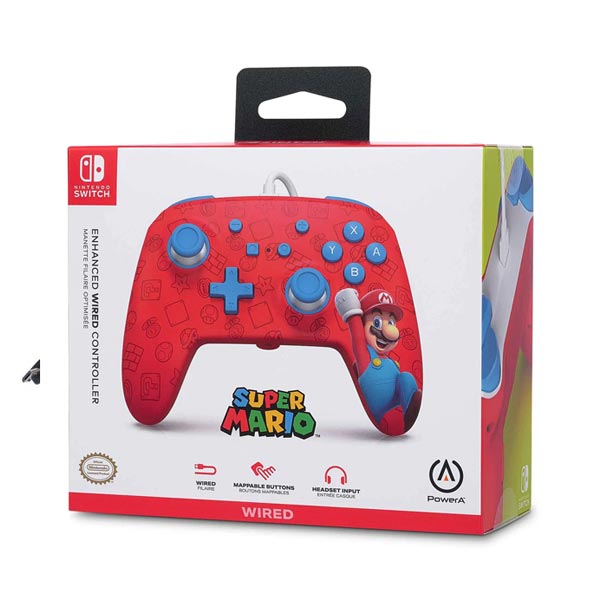 Kabelový ovladač PowerA Enhanced pro Nintendo Switch, Woo-Hoo! Mario Kabelový ovladač PowerA Enhanced pro Nintendo Switch, Woo-Hoo! Mario