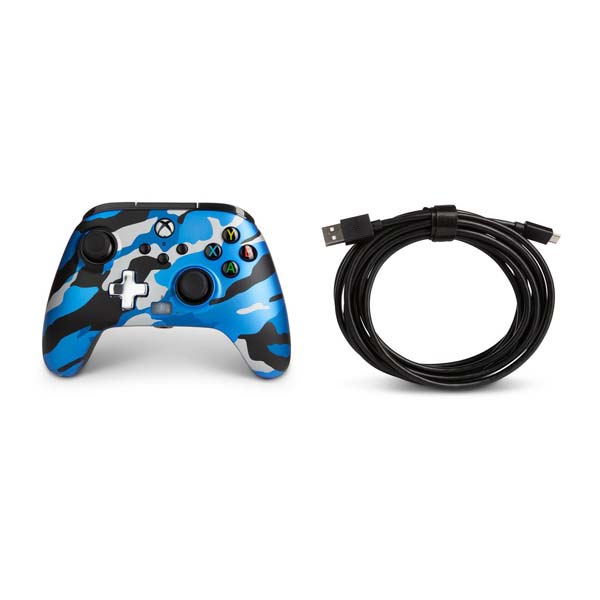 Kabelový ovladač PowerA Enhanced pro Xbox Series, Metallic Blue Camo