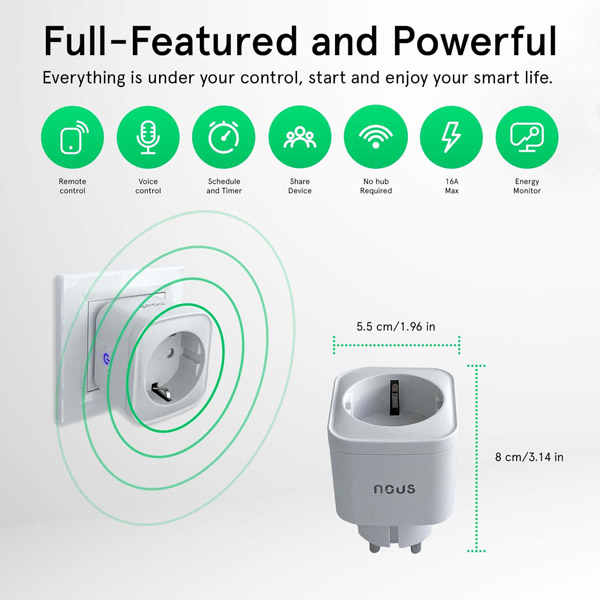 Nous Smart Socket WIFI SMART Plug 16A A7 Nous Smart Socket WIFI SMART Plug 16A A7