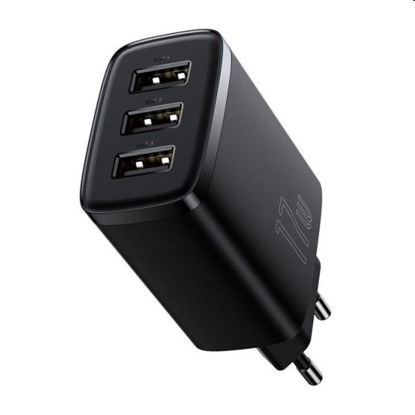 Baseus Compact Charger 3U 17W, black