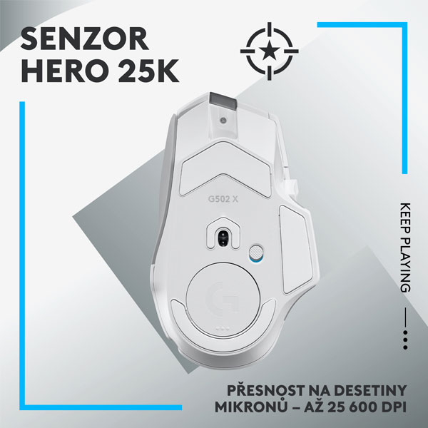 Bezdrátová herní myš Logitech G502 X Lightspeed, bílá Bezdrátová herní myš Logitech G502 X Lightspeed, bílá