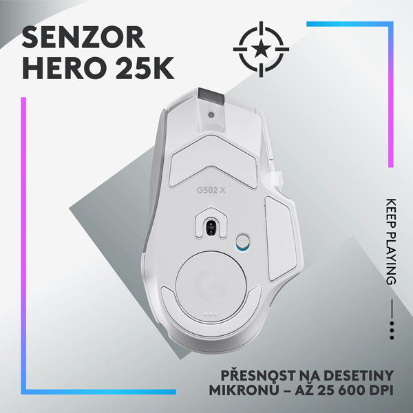 Bezdrátová herní myš Logitech G502 X Plus, bílá Bezdrátová herní myš Logitech G502 X Plus, bílá
