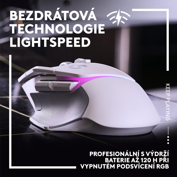 Bezdrátová herní myš Logitech G502 X Plus, bílá Bezdrátová herní myš Logitech G502 X Plus, bílá