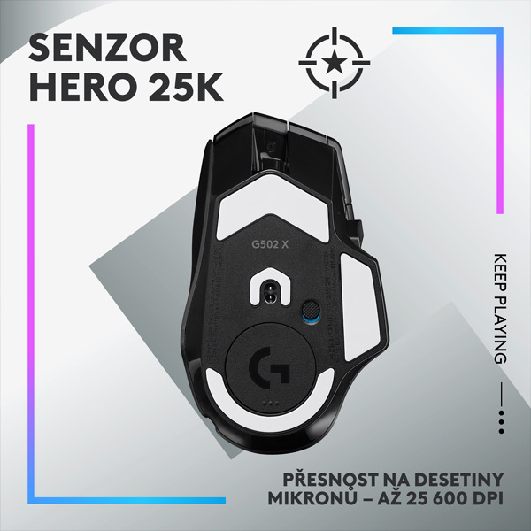 Bezdrátová herní myš Logitech G502 X Plus, černá Bezdrátová herní myš Logitech G502 X Plus, černá