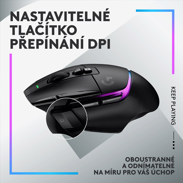 Bezdrátová herní myš Logitech G502 X Plus, černá