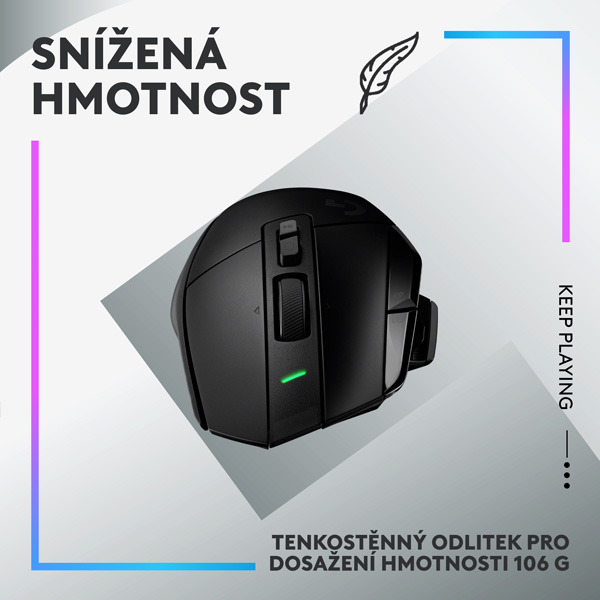 Bezdrátová herní myš Logitech G502 X Plus, černá