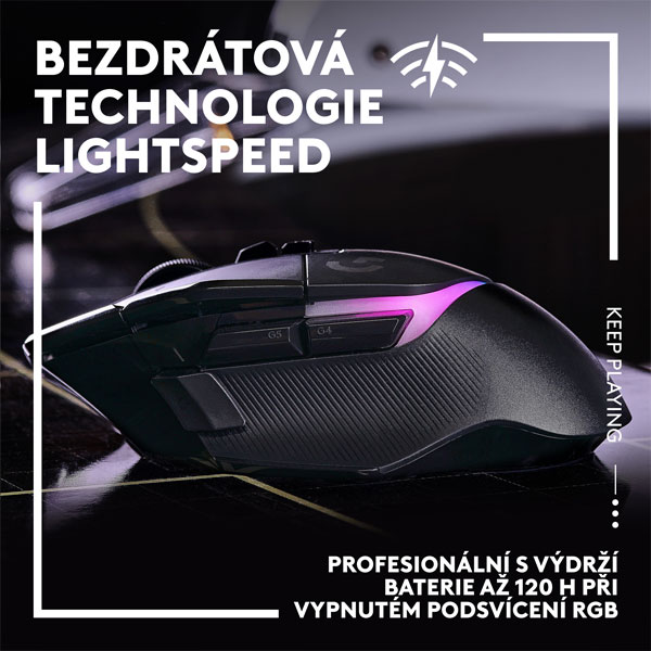 Bezdrátová herní myš Logitech G502 X Plus, černá Bezdrátová herní myš Logitech G502 X Plus, černá
