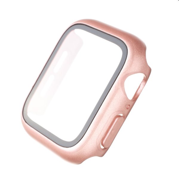 FIXED Pure+ ochranné pouzdro s temperovaným sklem pro Apple Watch 41 mm, růžové