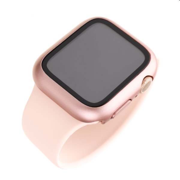 FIXED Pure+ ochranné pouzdro s temperovaným sklem pro Apple Watch 41 mm, růžové
