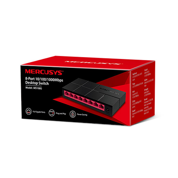 MERCUSYS MS108G 8-port 10/100/1000M mini Desktop Switch MERCUSYS MS108G 8-port 10/100/1000M mini Desktop Switch