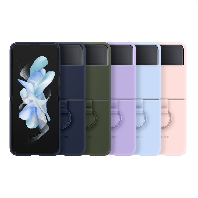 Pouzdro Silicone Cover s držákem na prst pro Samsung Galaxy Z Flip4, navy Pouzdro Silicone Cover s držákem na prst pro Samsung Galaxy Z Flip4, navy