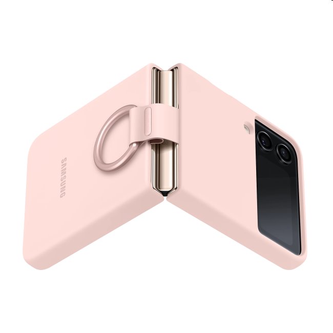 Pouzdro Silicone Cover s držákem na prst pro Samsung Galaxy Z Flip4, pink