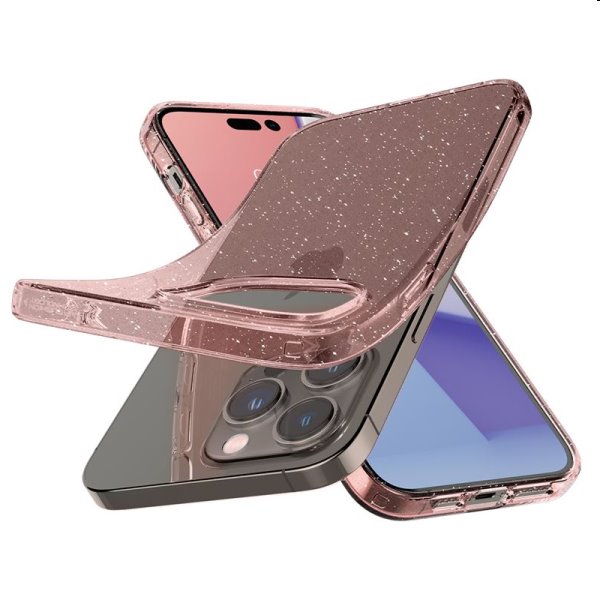 Pouzdro Spigen Liquid Crystal Glitter pro Apple iPhone 14 Pro, růžové