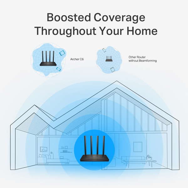 TP-Link Archer C6 AC1200 Wireless MU-MIMO Gigabit Router