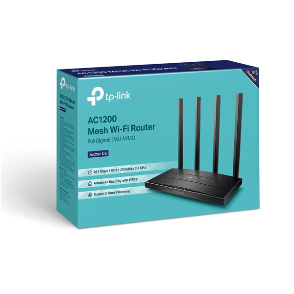 TP-Link Archer C6 AC1200 Wireless MU-MIMO Gigabit Router