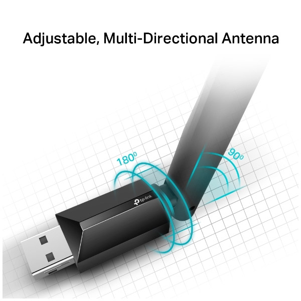 TP-Link Archer T2U Plus, AC600 High Gain Wi-Fi Dual Band USB Adapter